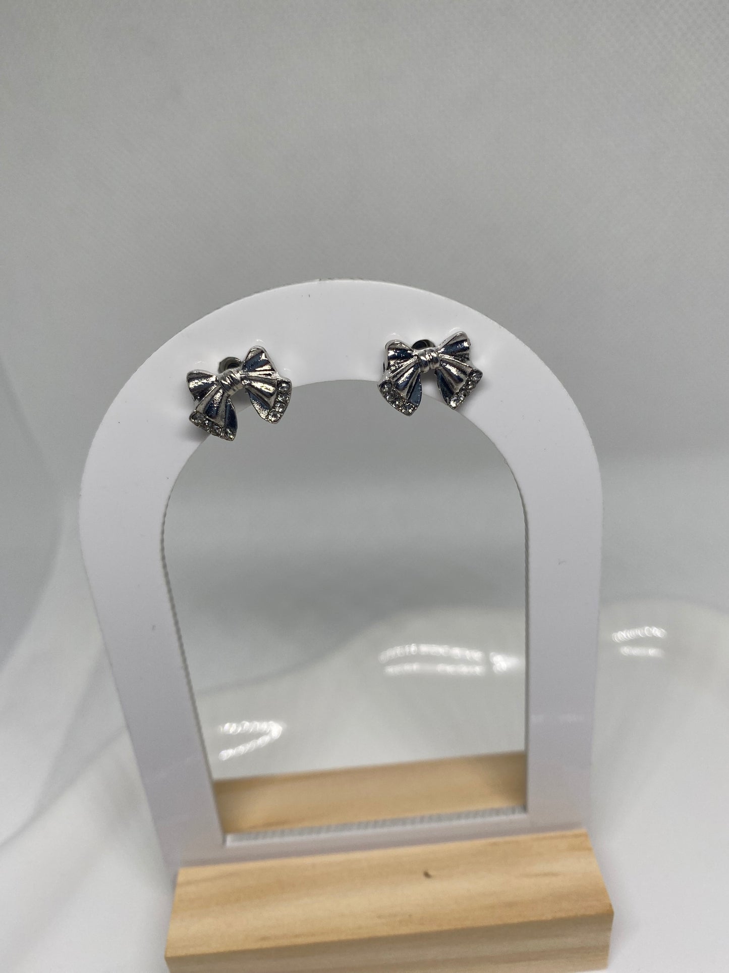 Silver Bow Earrings