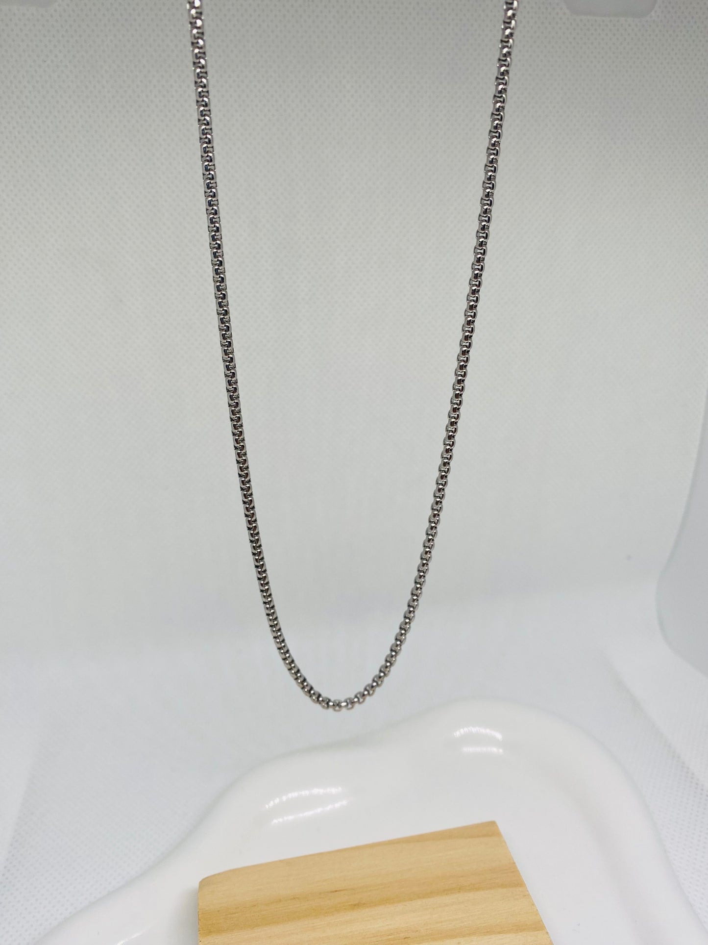 Silver Square Pearl Chain