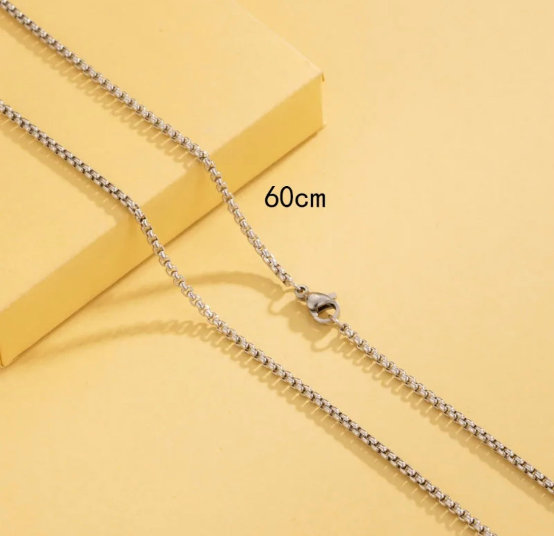 Silver Square Pearl Chain