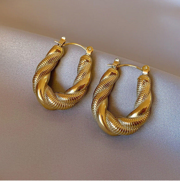 Gold Twisted Earrings
