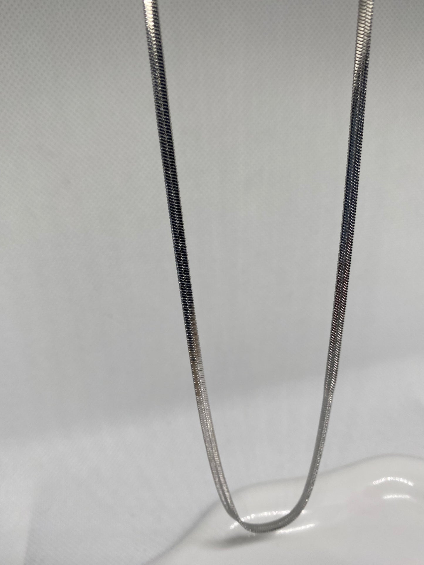 Silver Medium Herringbone Necklace
