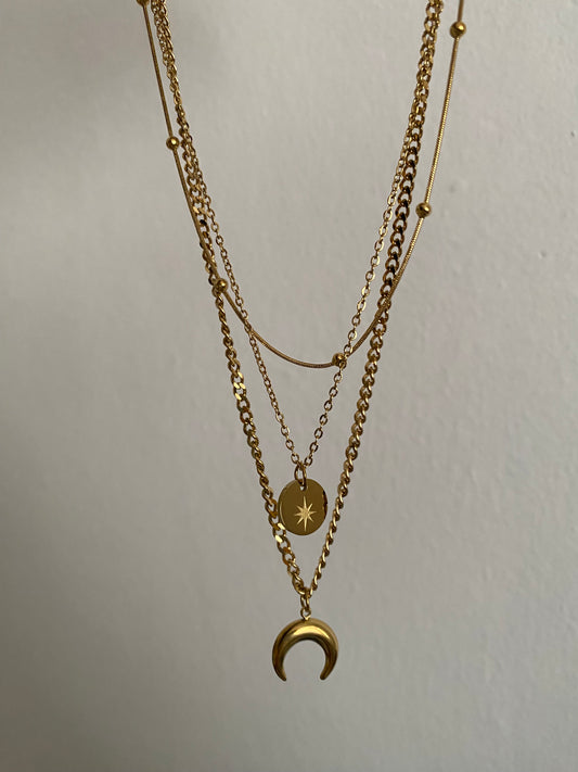 3 Layered Gold Necklace