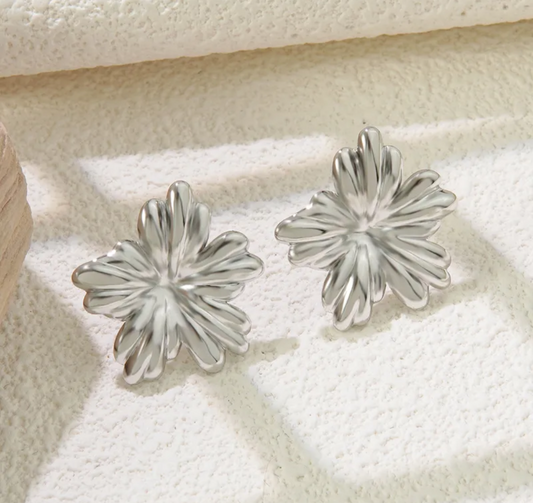 Silver Flower Earrings