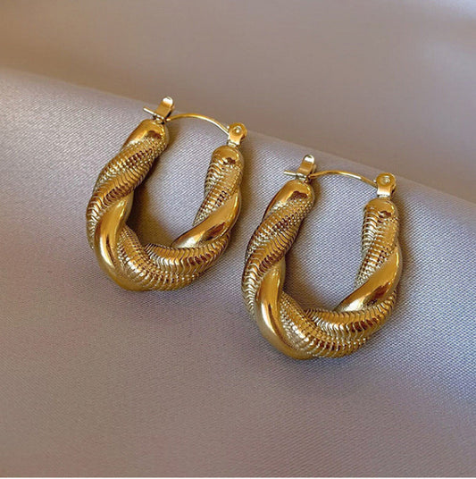 Gold Twisted Earrings