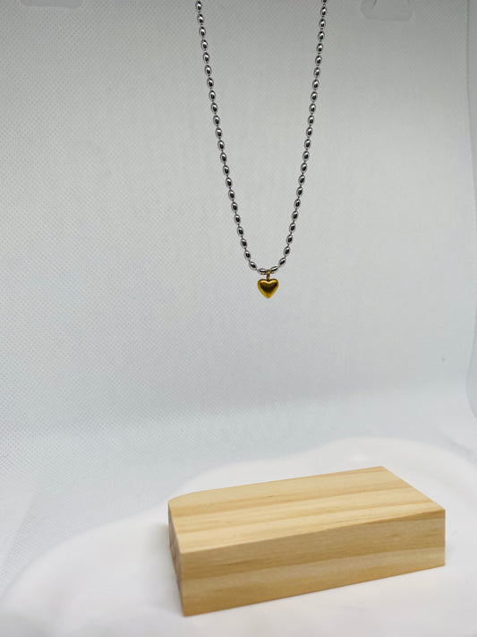 Silver and Gold Heart Necklace