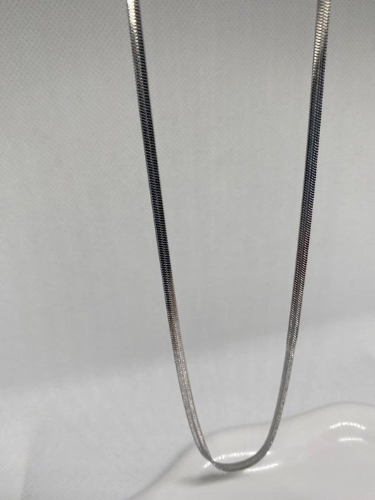 Silver Medium Herringbone Necklace