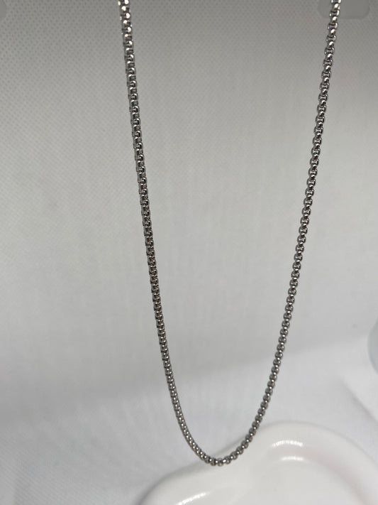 Silver Square Pearl Chain