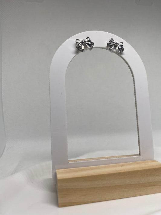 Silver Bow Earrings